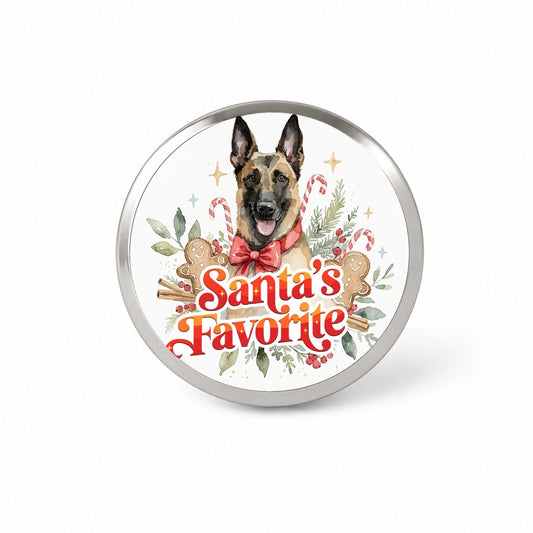 Belgian Malinois Dog Christmas Santa's Favorite Novelty Hat Backpack Lapel Pin