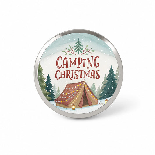 Camping Christmas Tent Novelty Hat Backpack Lapel Pin