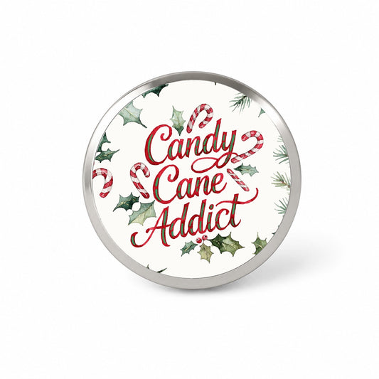 Candy Cane Addict Christmas Funny Novelty Hat Backpack Lapel Pin