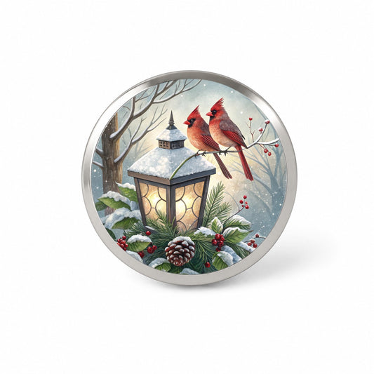Cardinal Birds Lantern Christmas Novelty Hat Backpack Lapel Pin