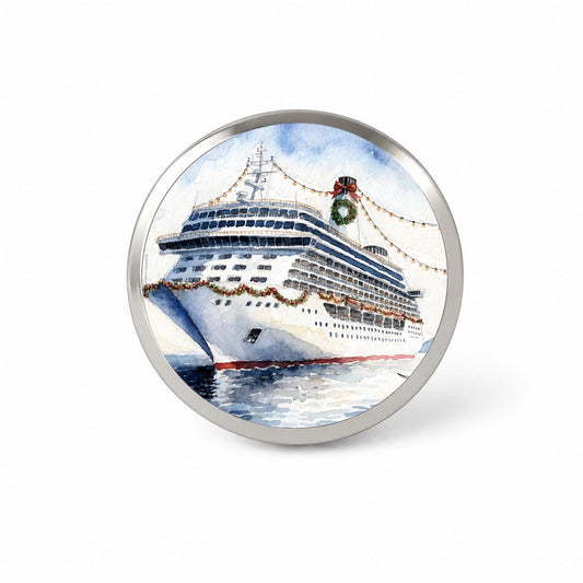 Christmas Cruise Ship Novelty Hat Backpack Lapel Pin