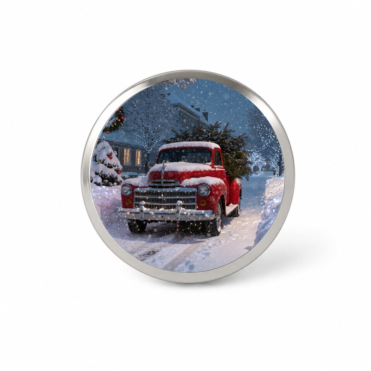 Christmas Tree In Red Truck Novelty Hat Backpack Lapel Pin