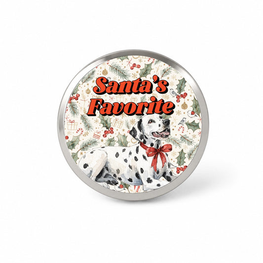 Dalmatian Dog Christmas Santa's Favorite Novelty Hat Backpack Lapel Pin