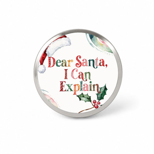 Dear Santa I Can Explain Christmas Funny Novelty Hat Backpack Lapel Pin