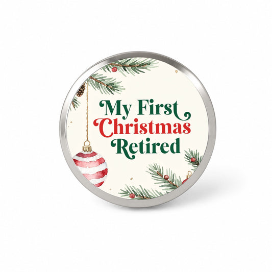 First Christmas Retired Red Green Novelty Hat Backpack Lapel Pin