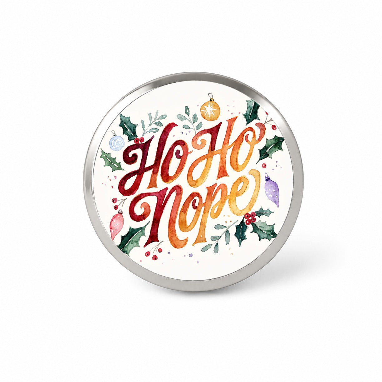 Ho Ho Nope Christmas Funny Novelty Hat Backpack Lapel Pin