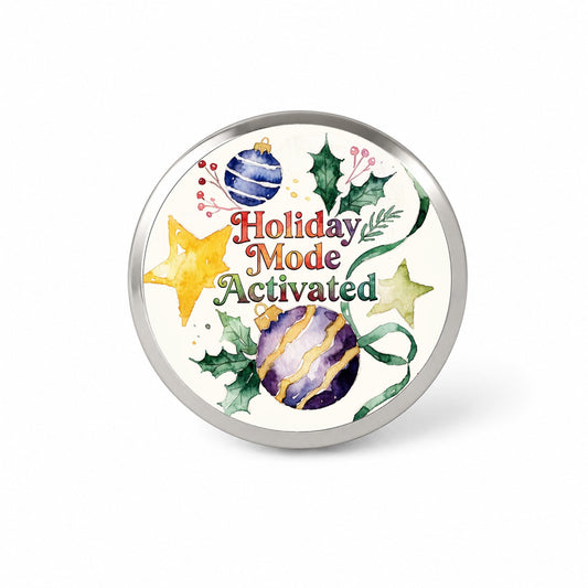 Holiday Mode Activated Christmas Funny Novelty Hat Backpack Lapel Pin