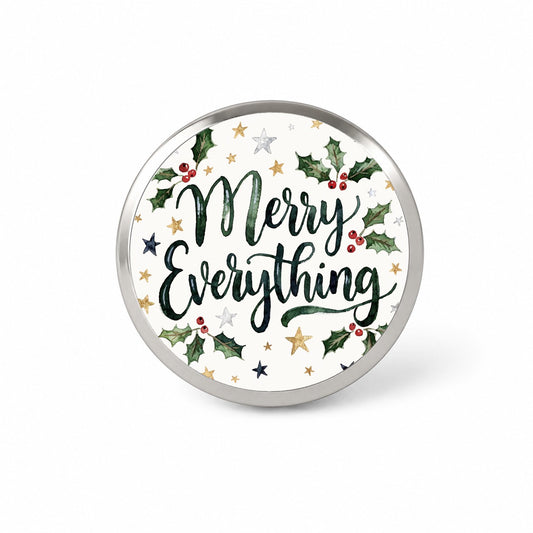 Merry Everything Christmas Green Novelty Hat Backpack Lapel Pin