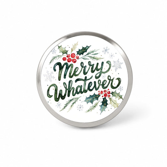 Merry Whatever Christmas Funny Green Novelty Hat Backpack Lapel Pin