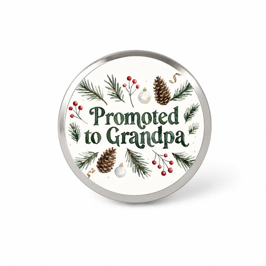 Promoted To Grandpa Christmas Novelty Hat Backpack Lapel Pin