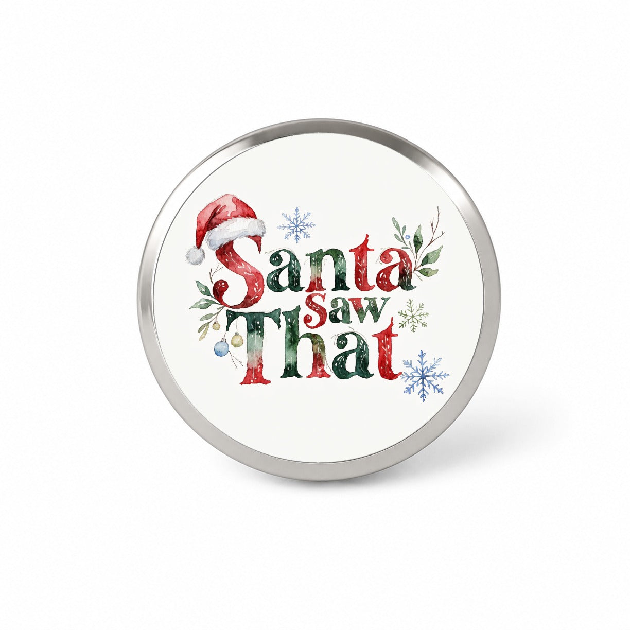 Santa Saw That Christmas Funny Novelty Hat Backpack Lapel Pin