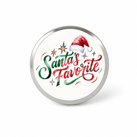 Santa's Favorite Christmas Funny Red Green Novelty Hat Backpack Lapel Pin