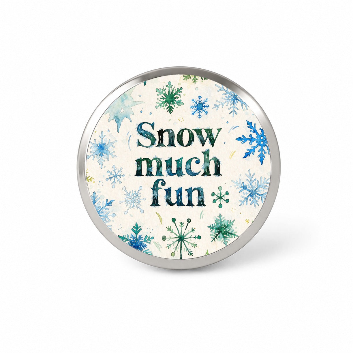 Snow So Much Fun Winter Snowflakes Novelty Hat Backpack Lapel Pin