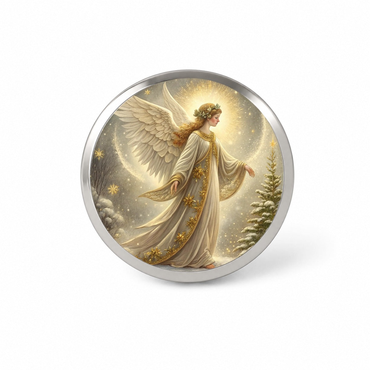 Vintage Christmas Angel Elegant Novelty Hat Backpack Lapel Pin