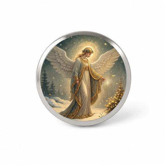 Vintage Victorian Christmas Angel Novelty Hat Backpack Lapel Pin