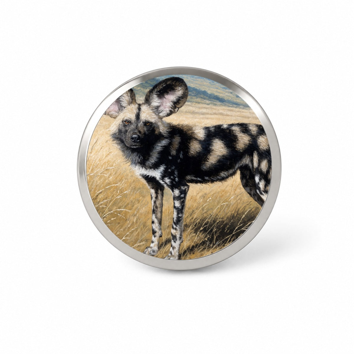 African Wild Dog Novelty Hat Backpack Lapel Pin