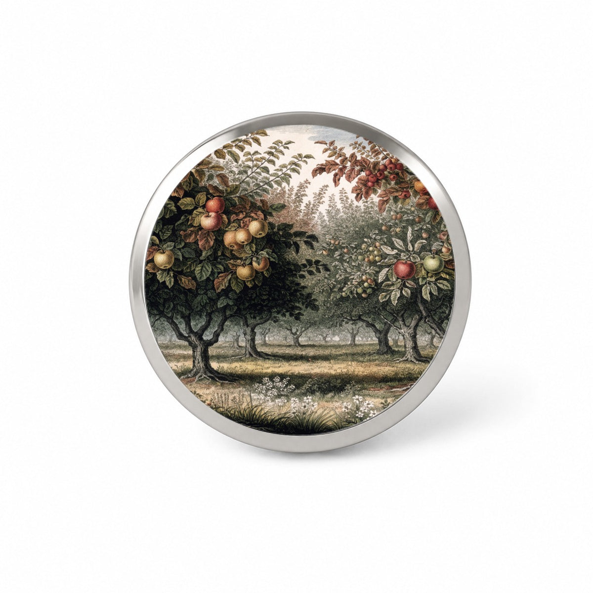 Apple Orchard Antique Drawing Novelty Hat Backpack Lapel Pin