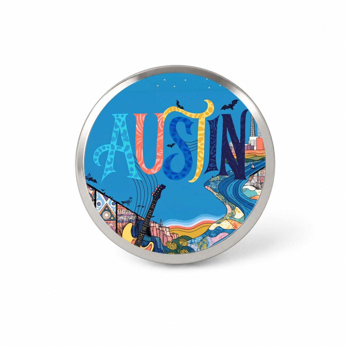 Austin Texas Travel Novelty Hat Backpack Lapel Pin