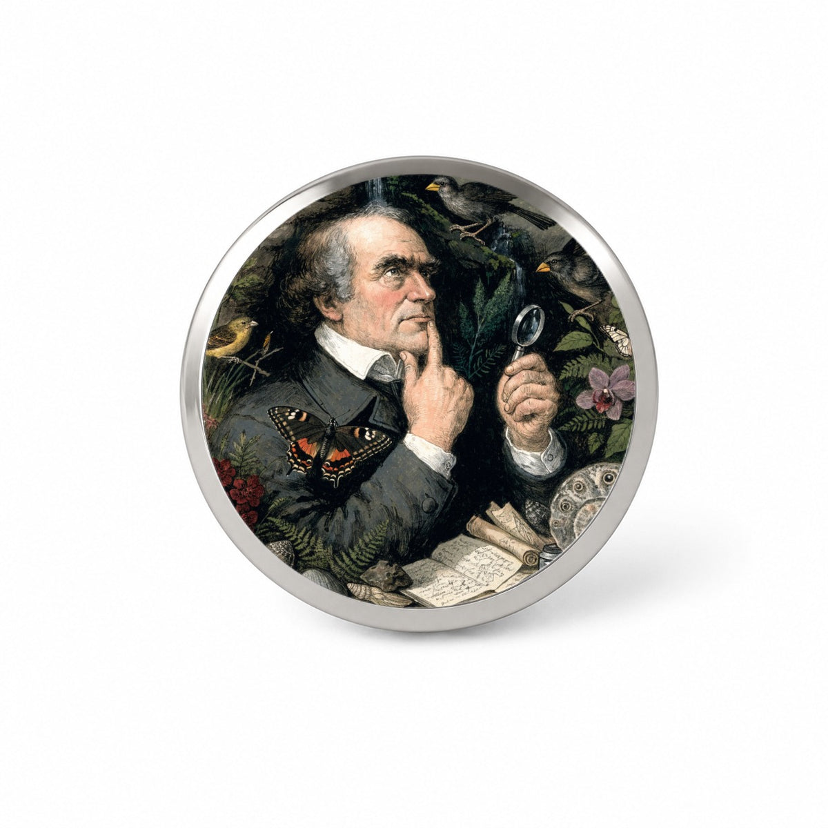 Charles Darwin Naturalist Novelty Hat Backpack Lapel Pin