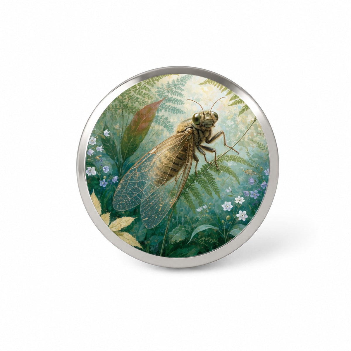 Cicada Summer Botanical Novelty Hat Backpack Lapel Pin