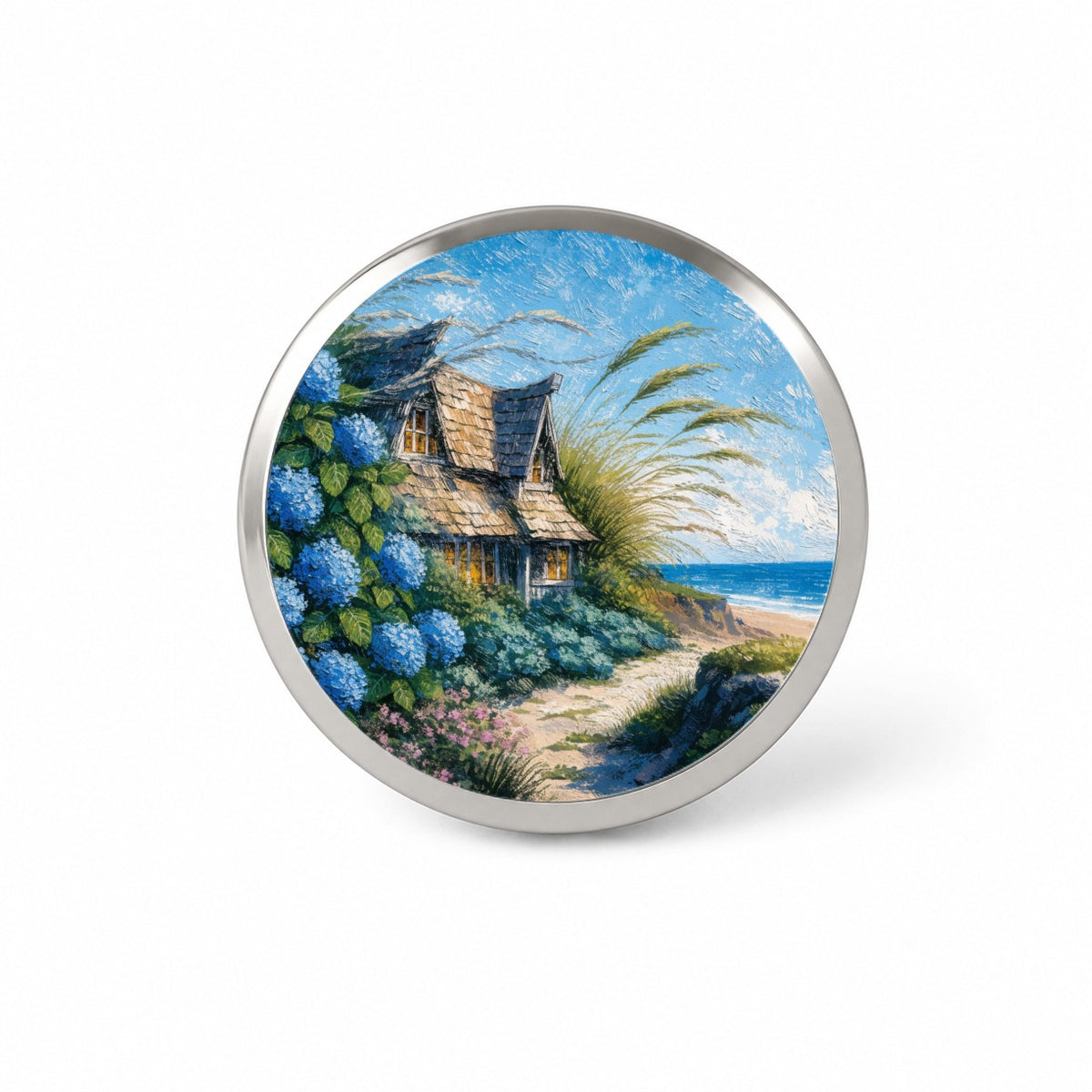 Coastal Cottage Hydrangeas Novelty Hat Backpack Lapel Pin