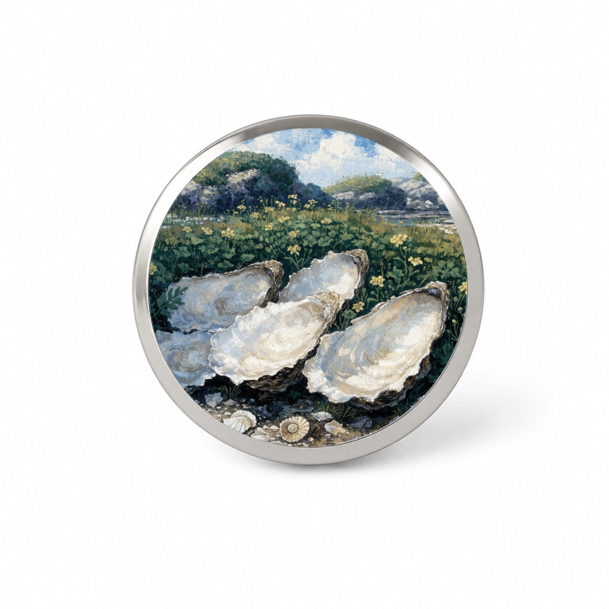 Coastal Oysters Shells Novelty Hat Backpack Lapel Pin