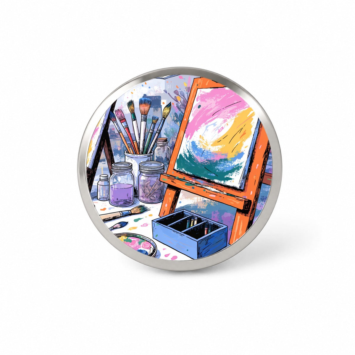 Colorful Artist Painting Studio Novelty Hat Backpack Lapel Pin
