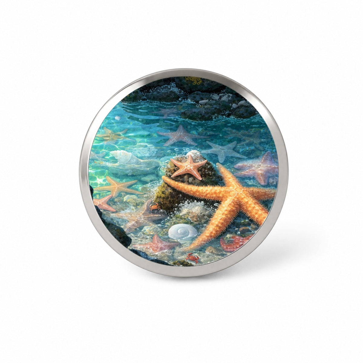 Colorful Coastal Tide Pool Novelty Hat Backpack Lapel Pin
