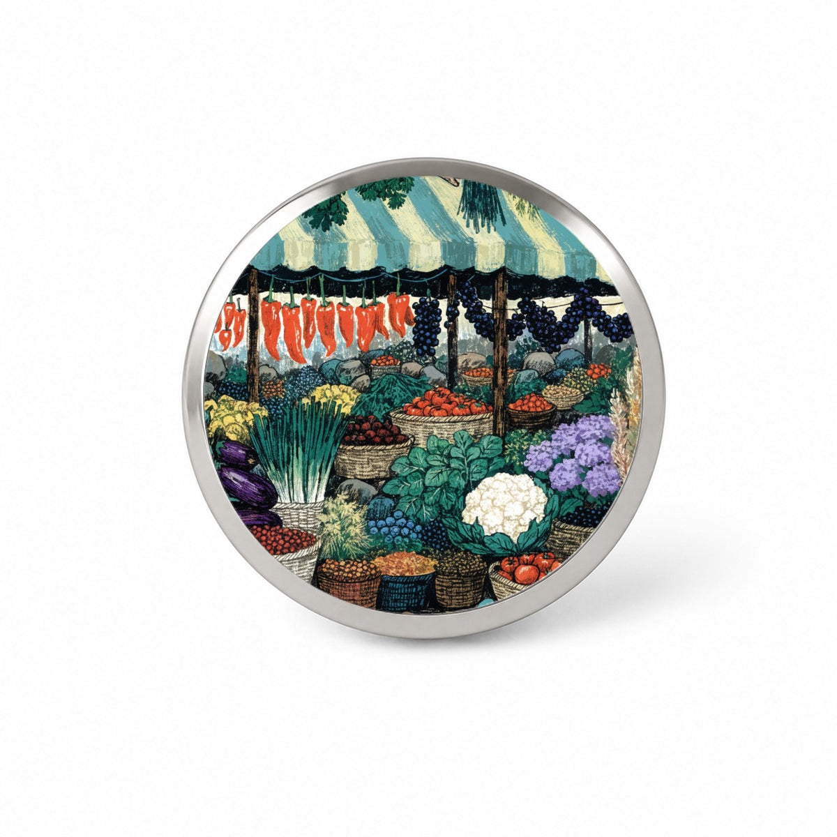 Colorful Farmers Market Novelty Hat Backpack Lapel Pin