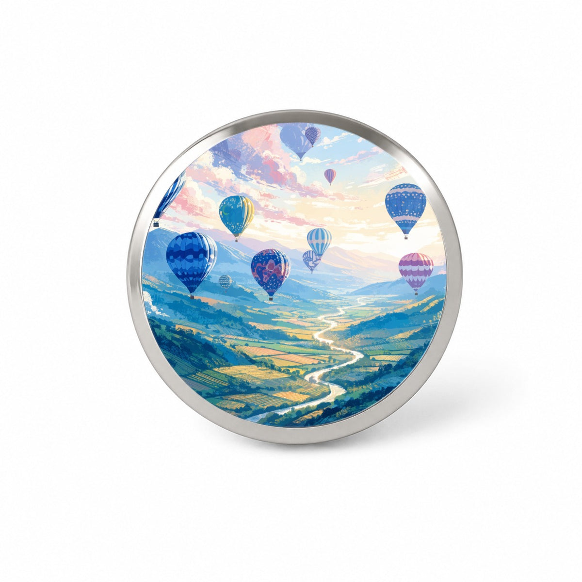 Colorful Hot Air Balloons Novelty Hat Backpack Lapel Pin