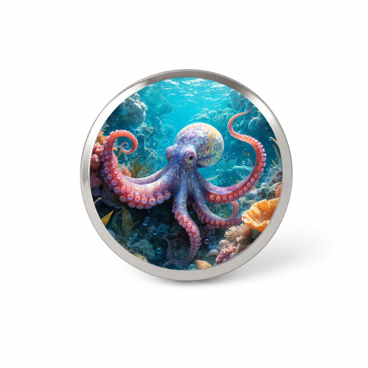 Colorful Octopus Reef Novelty Hat Backpack Lapel Pin