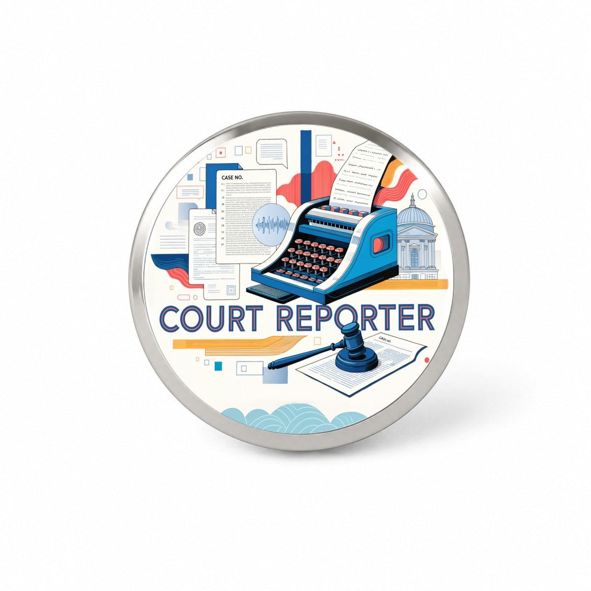 Court Reporter Novelty Hat Backpack Lapel Pin