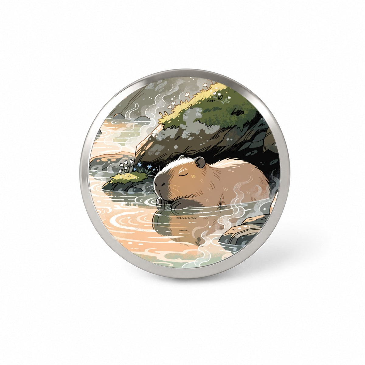 Cute Capybara Relaxing Novelty Hat Backpack Lapel Pin