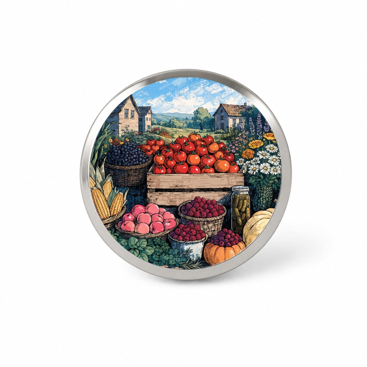 Farm Stand Garden Harvest Novelty Hat Backpack Lapel Pin