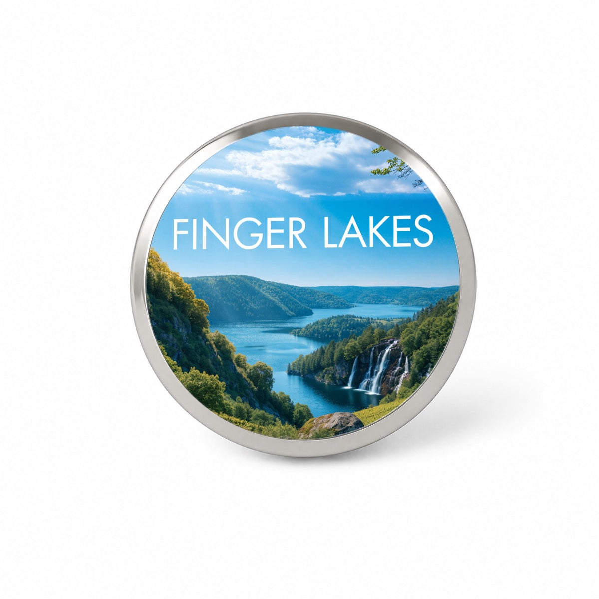 Finger Lakes New York Travel Novelty Hat Backpack Lapel Pin