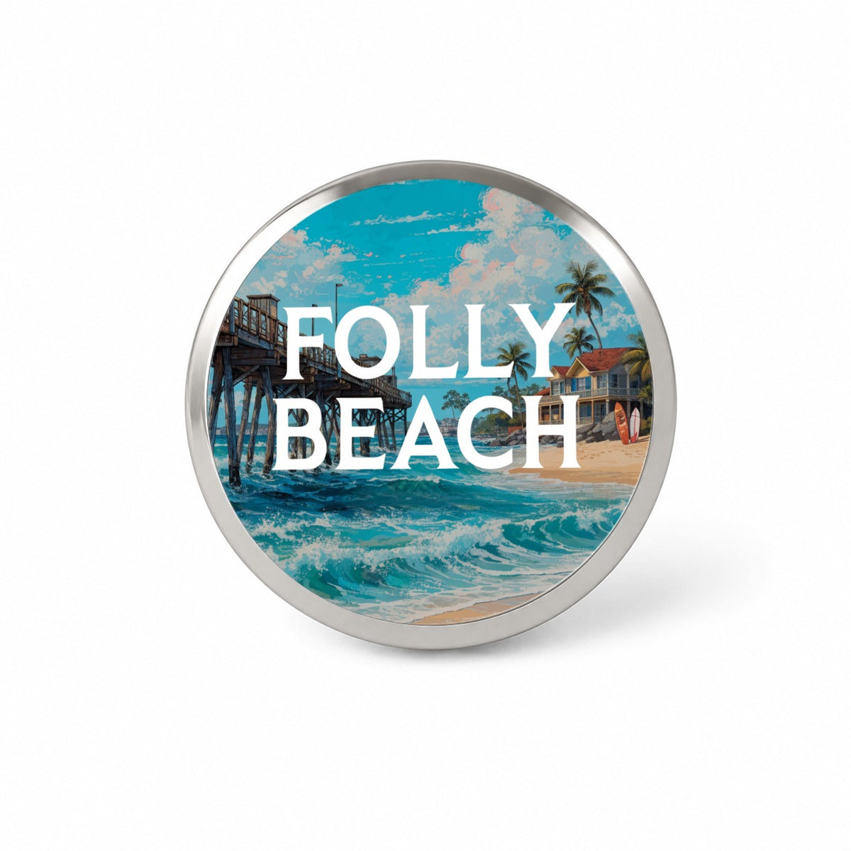 Folly Beach South Carolina Travel Novelty Hat Backpack Lapel Pin