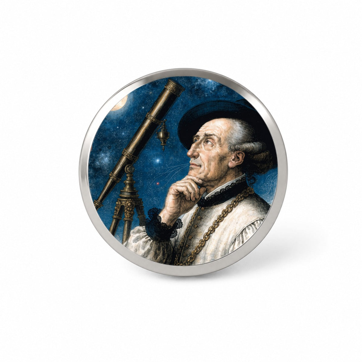 Galileo Galilei Astronomer Novelty Hat Backpack Lapel Pin