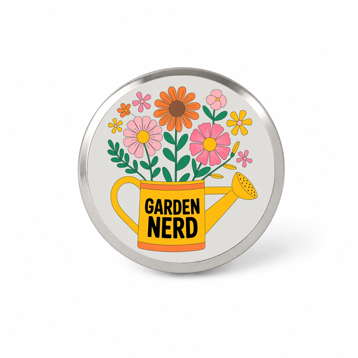 Garden Nerd Watering Can Flowers Novelty Hat Backpack Lapel Pin