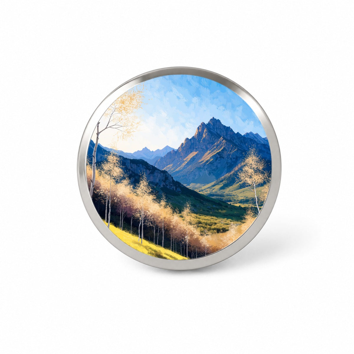 Golden Aspen Mountain Forest Novelty Hat Backpack Lapel Pin