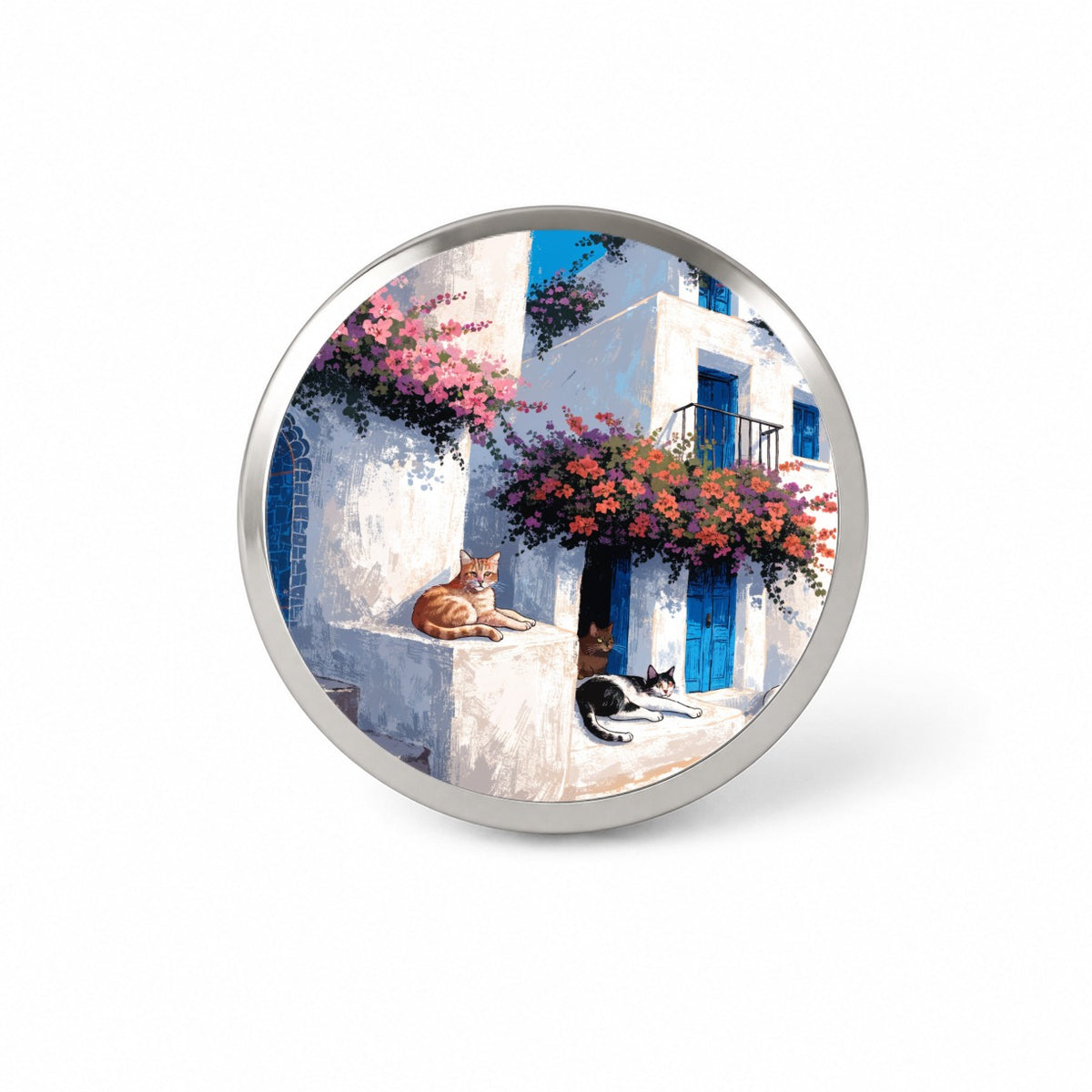 Greek Island Cats Novelty Hat Backpack Lapel Pin