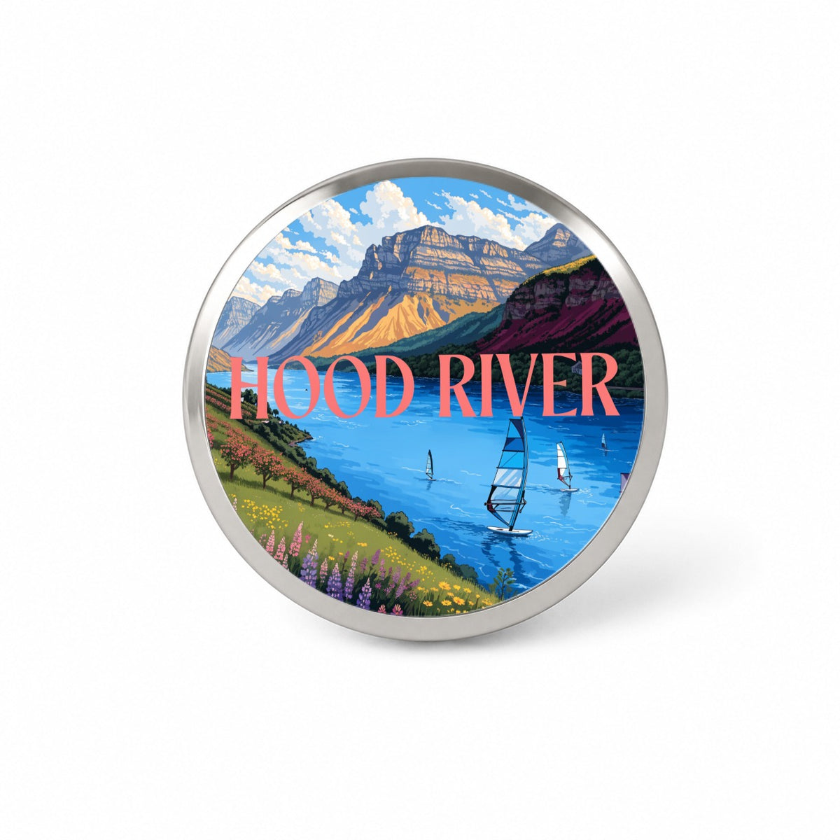 Hood River Oregon Travel Novelty Hat Backpack Lapel Pin