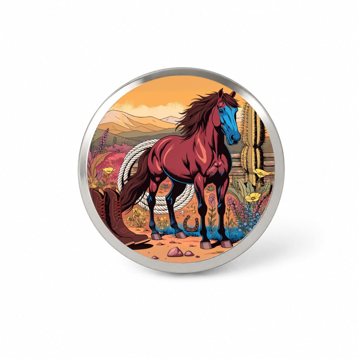 Horse Rancher Western Cowboy Novelty Hat Backpack Lapel Pin