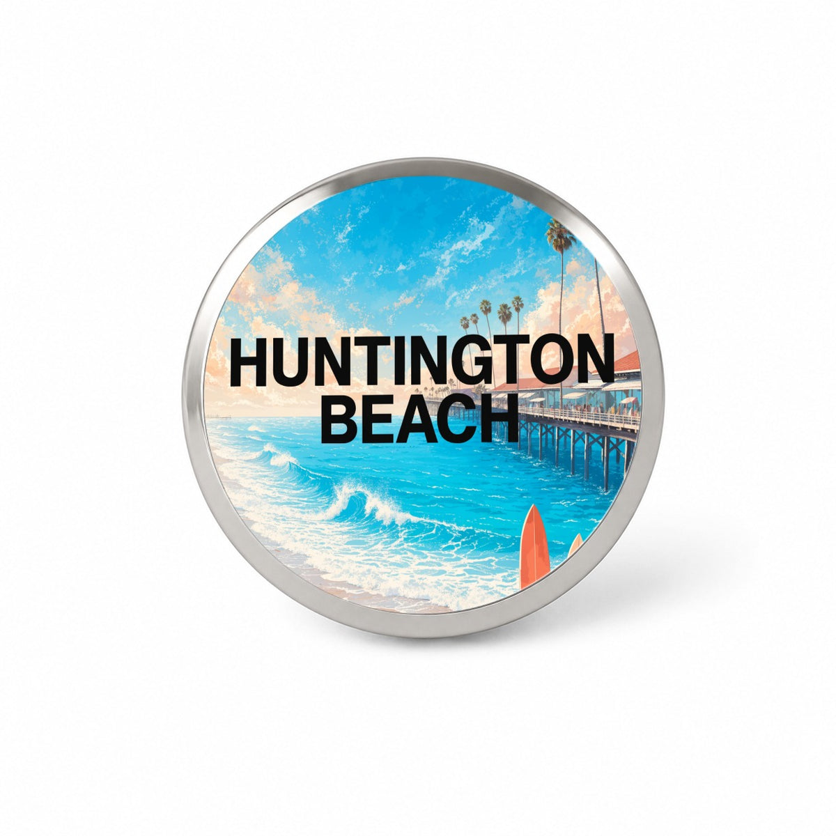 Huntington Beach California Travel Novelty Hat Backpack Lapel Pin