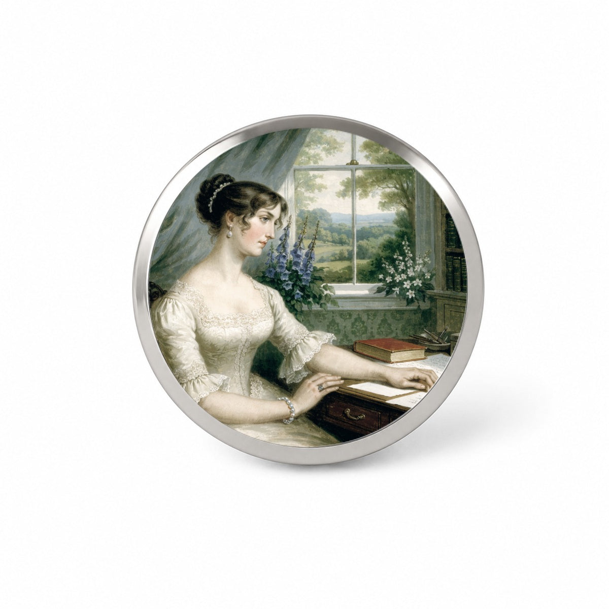 Jane Austen Author Novelty Hat Backpack Lapel Pin