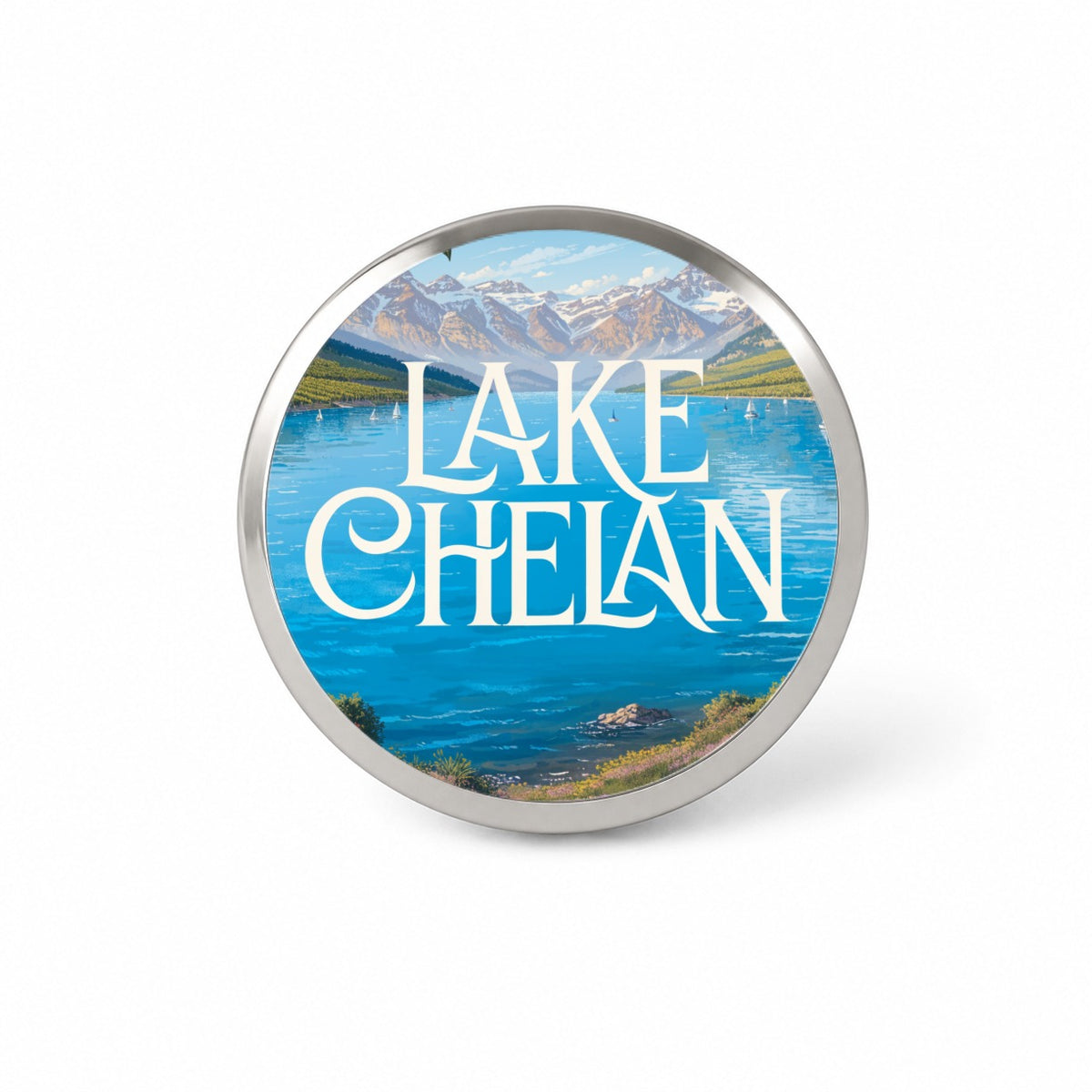 Lake Chelan Washington Travel Novelty Hat Backpack Lapel Pin