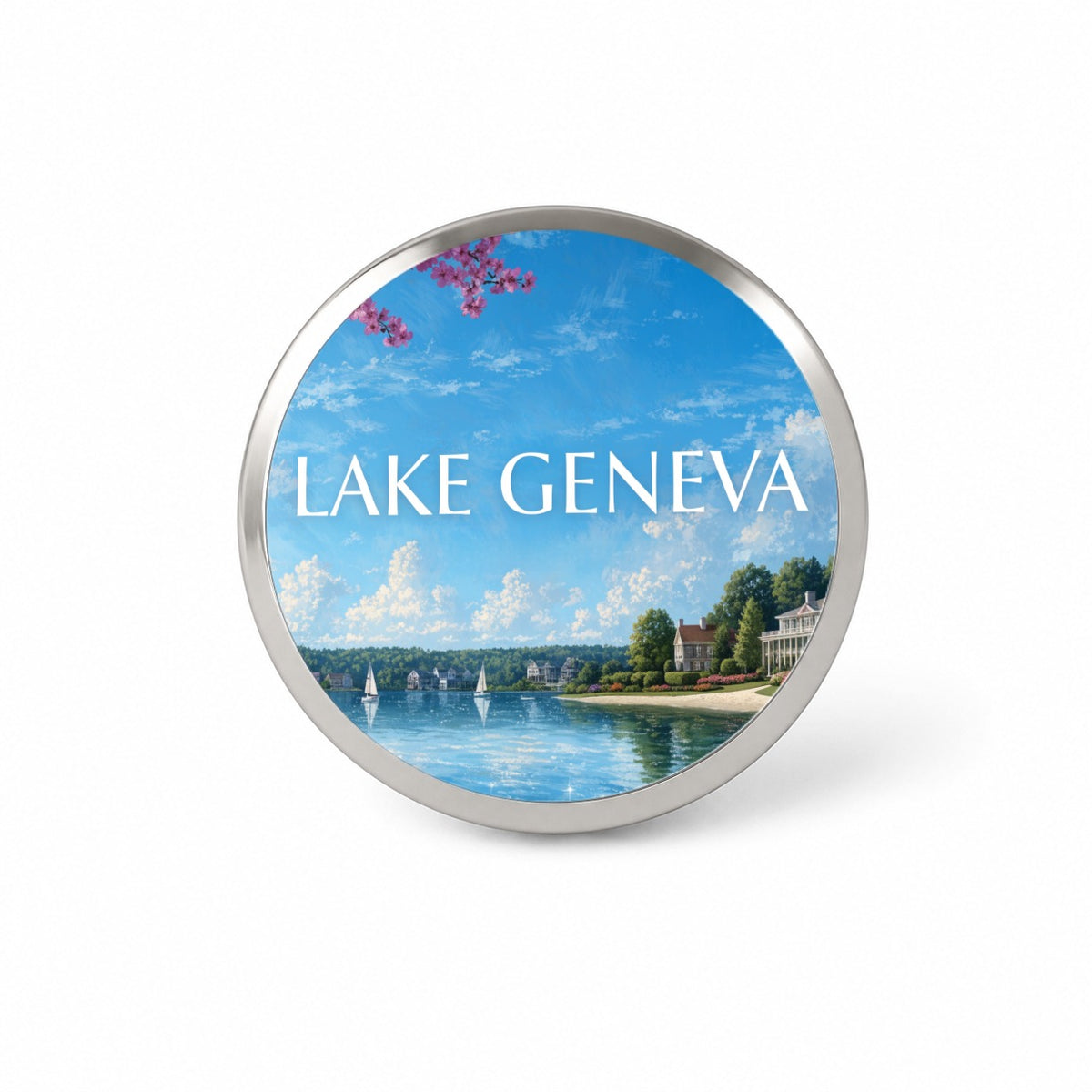 Lake Geneva Wisconsin Travel Novelty Hat Backpack Lapel Pin