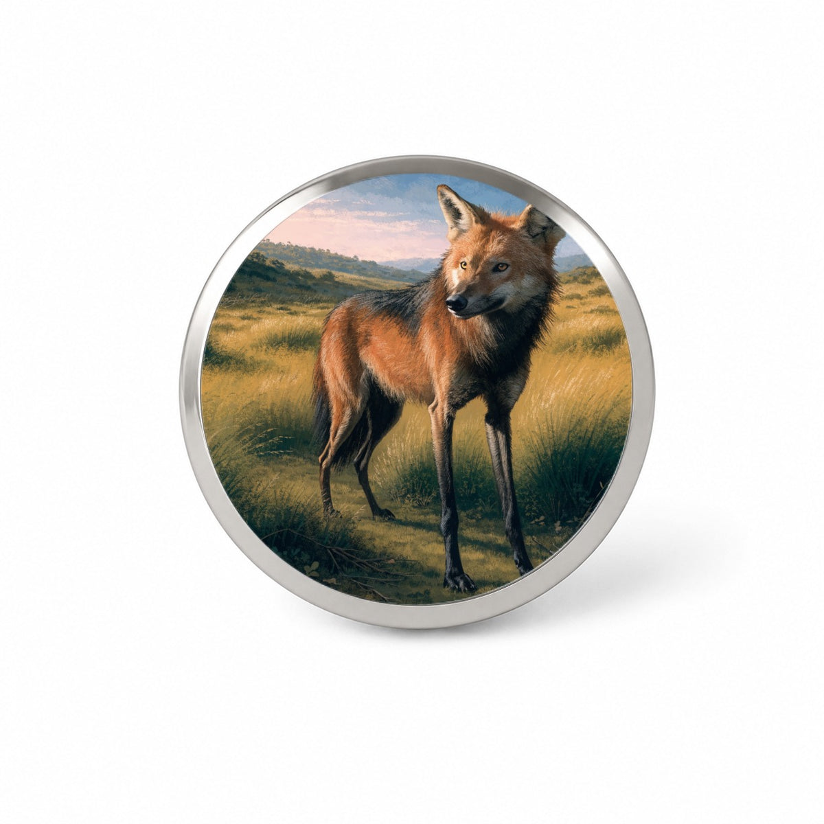 Maned Wolf Grasslands Novelty Hat Backpack Lapel Pin