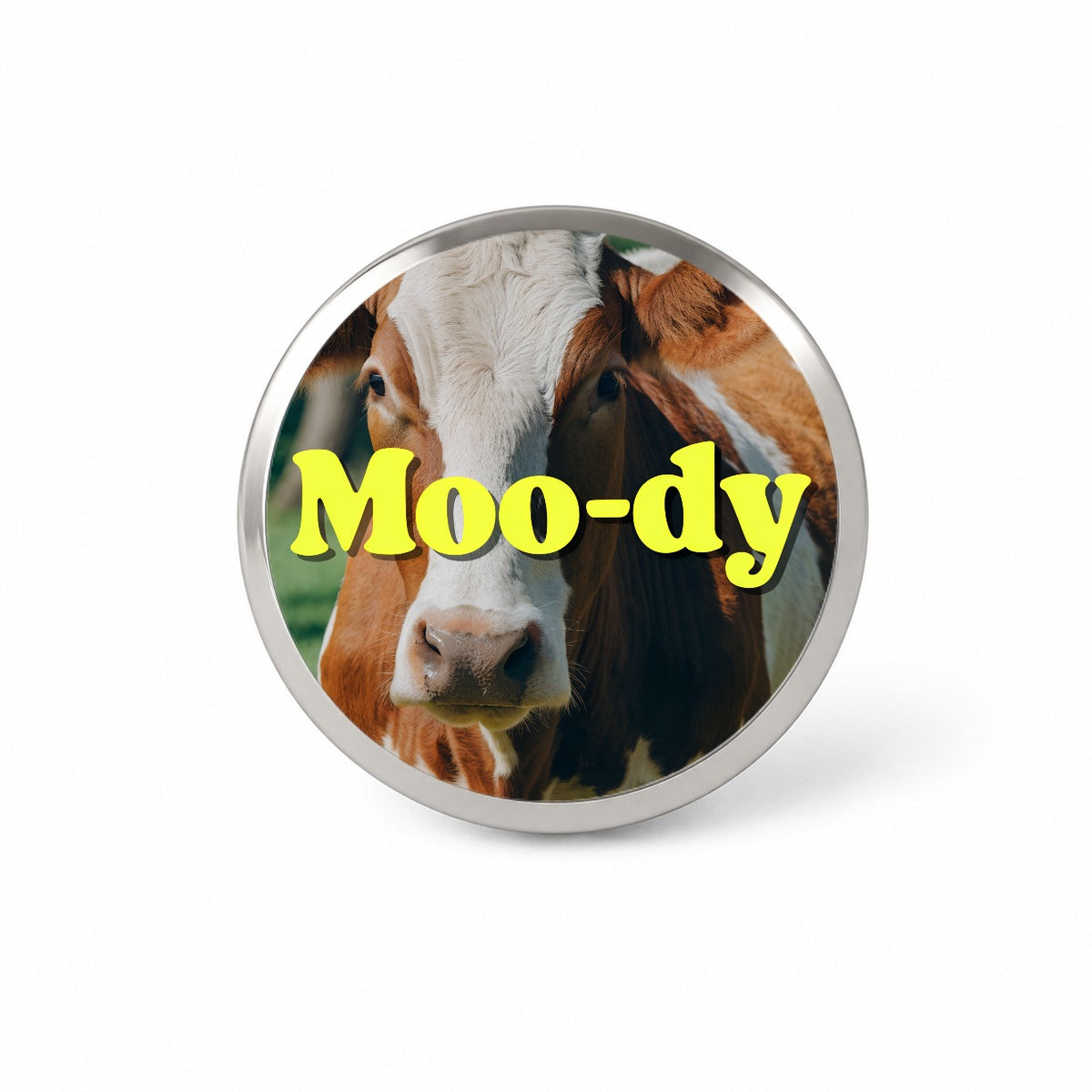 Moody Cow Funny Novelty Hat Backpack Lapel Pin