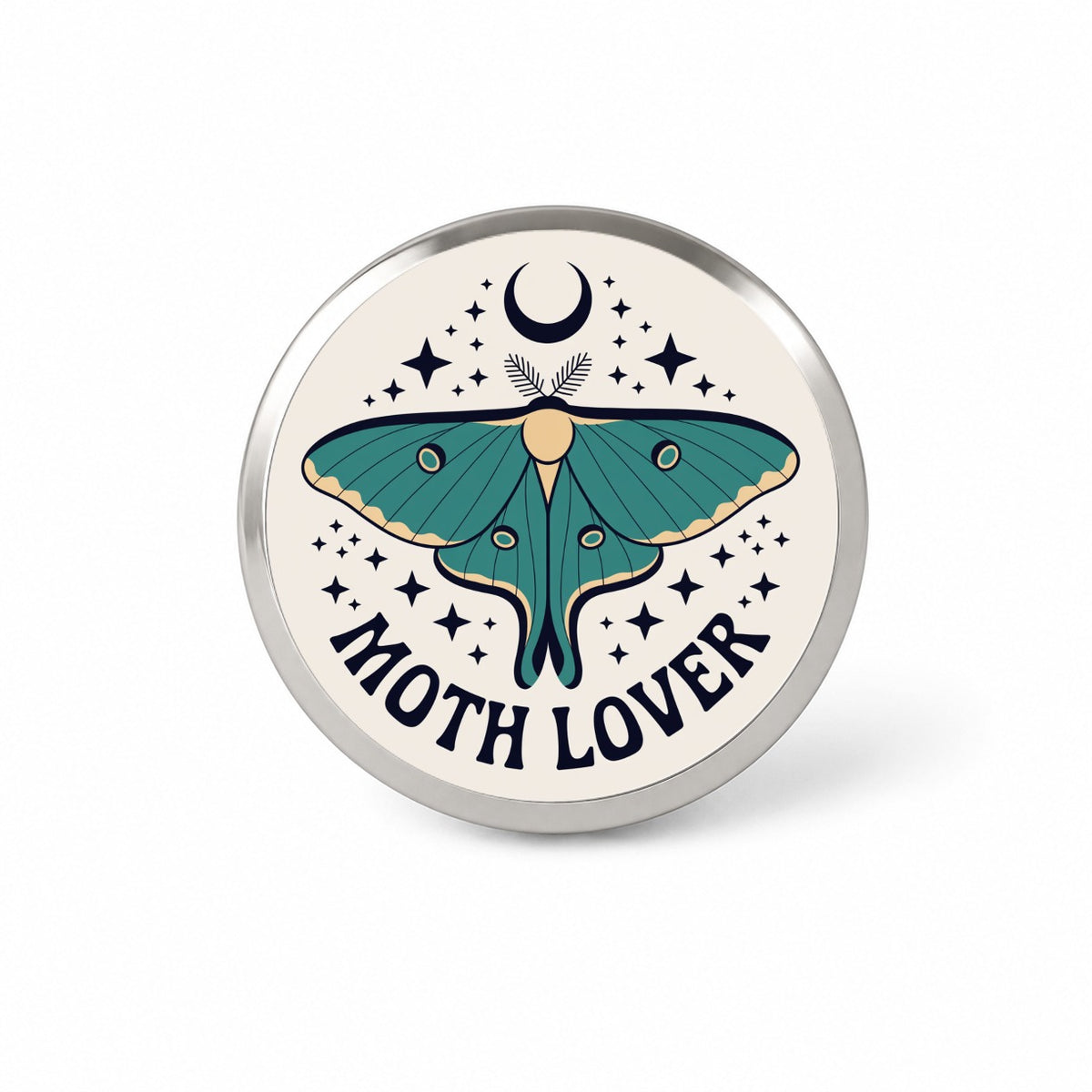 Moth Lover Luna Crescent Moon Novelty Hat Backpack Lapel Pin