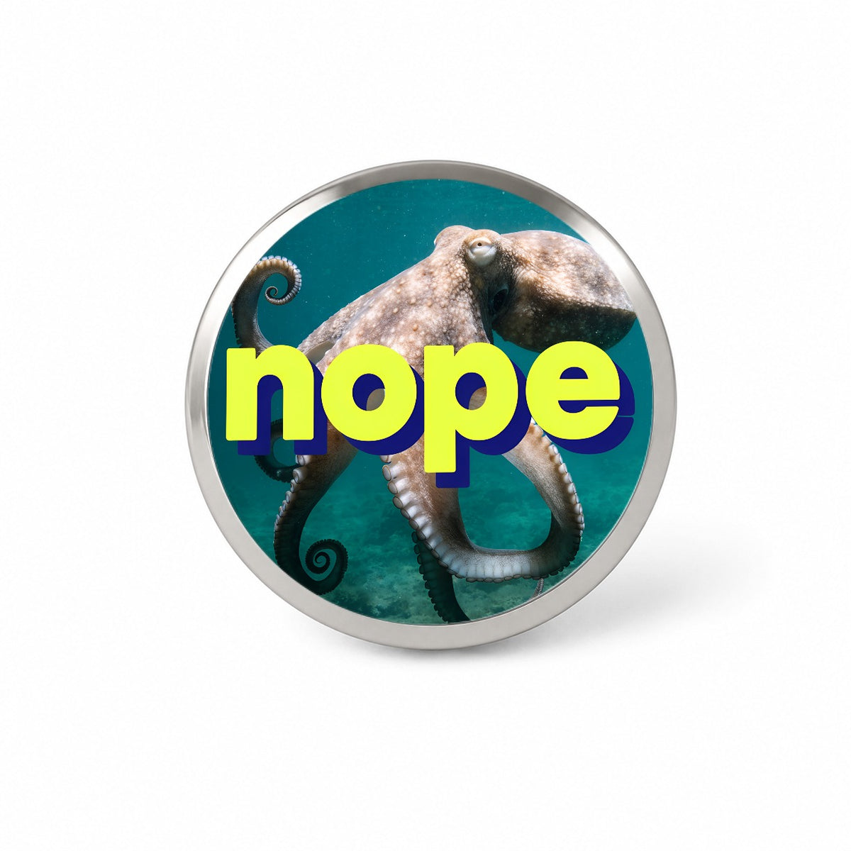 Nope Octopus Funny Novelty Hat Backpack Lapel Pin